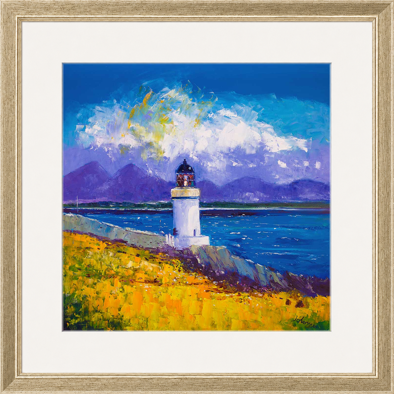 A Summer Squall, Rubh-an-Duin Lighthouse, Isle of Islay by Jolomo - Scottish lighthouse coastal artwork framed wall art print, product image 24