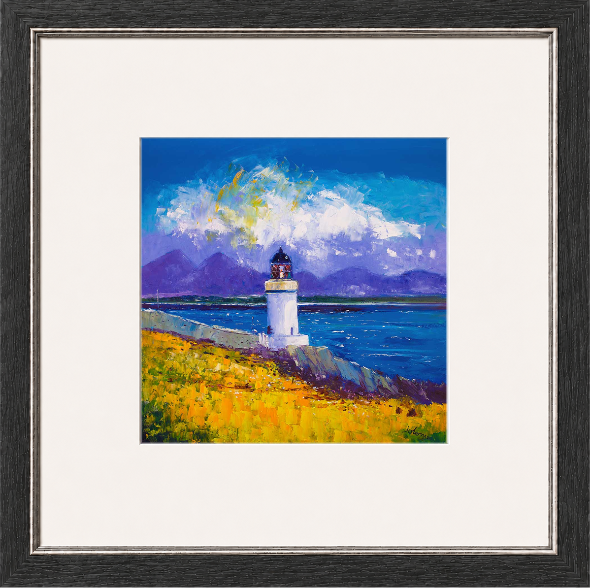 A Summer Squall, Rubh-an-Duin Lighthouse, Isle of Islay by Jolomo - Scottish lighthouse coastal artwork framed wall art print