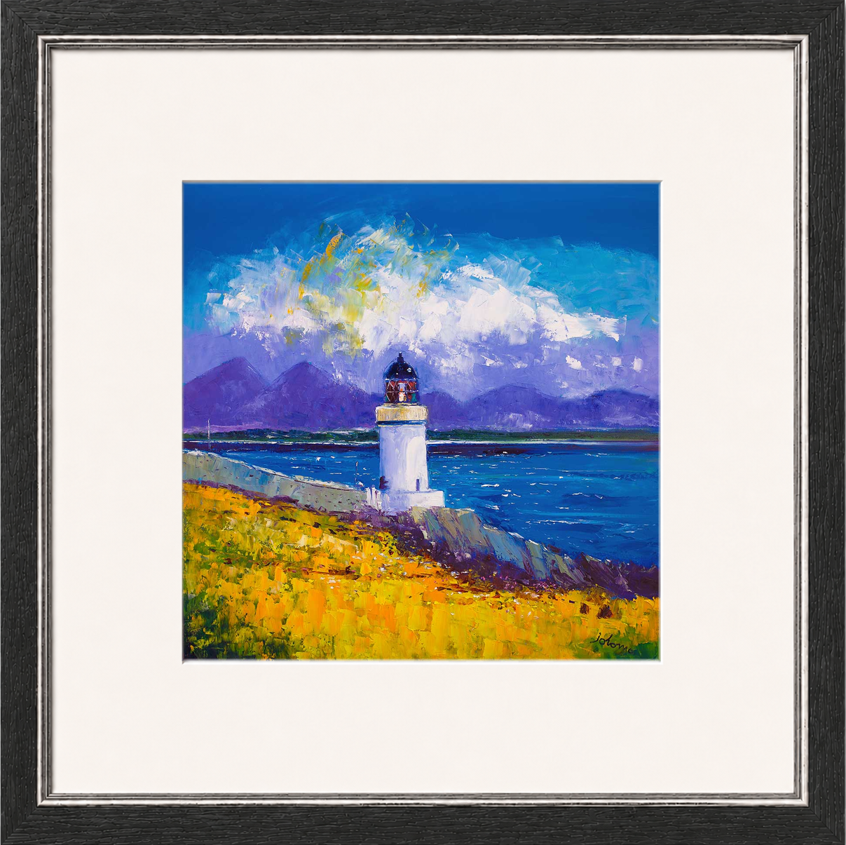A Summer Squall, Rubh-an-Duin Lighthouse, Isle of Islay by Jolomo - Scottish lighthouse coastal artwork framed wall art print, product image 8