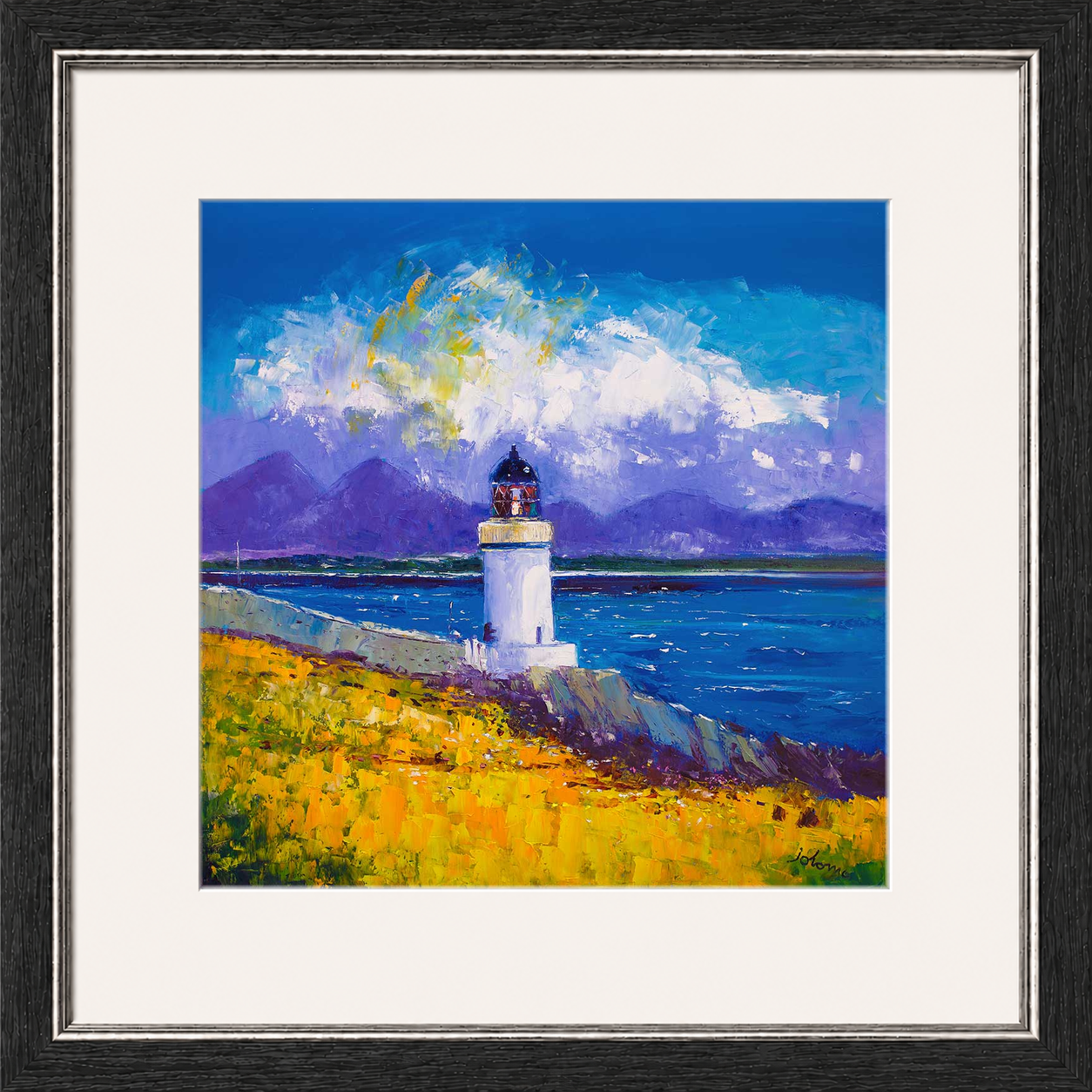 A Summer Squall, Rubh-an-Duin Lighthouse, Isle of Islay by Jolomo - Scottish lighthouse coastal artwork framed wall art print, product image 14