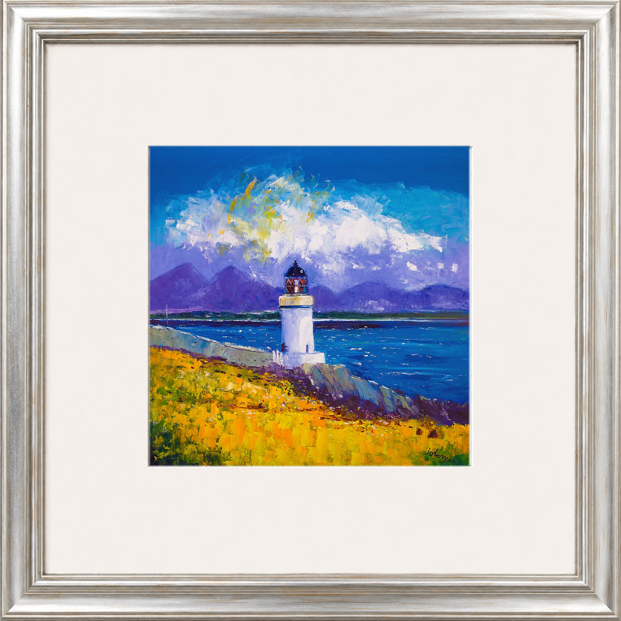 A Summer Squall, Rubh-an-Duin Lighthouse, Isle of Islay by Jolomo - Scottish lighthouse coastal artwork framed wall art print, product image 5