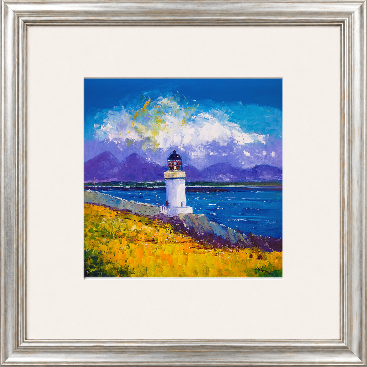 A Summer Squall, Rubh-an-Duin Lighthouse, Isle of Islay by Jolomo - Scottish lighthouse coastal artwork framed wall art print, product image 11