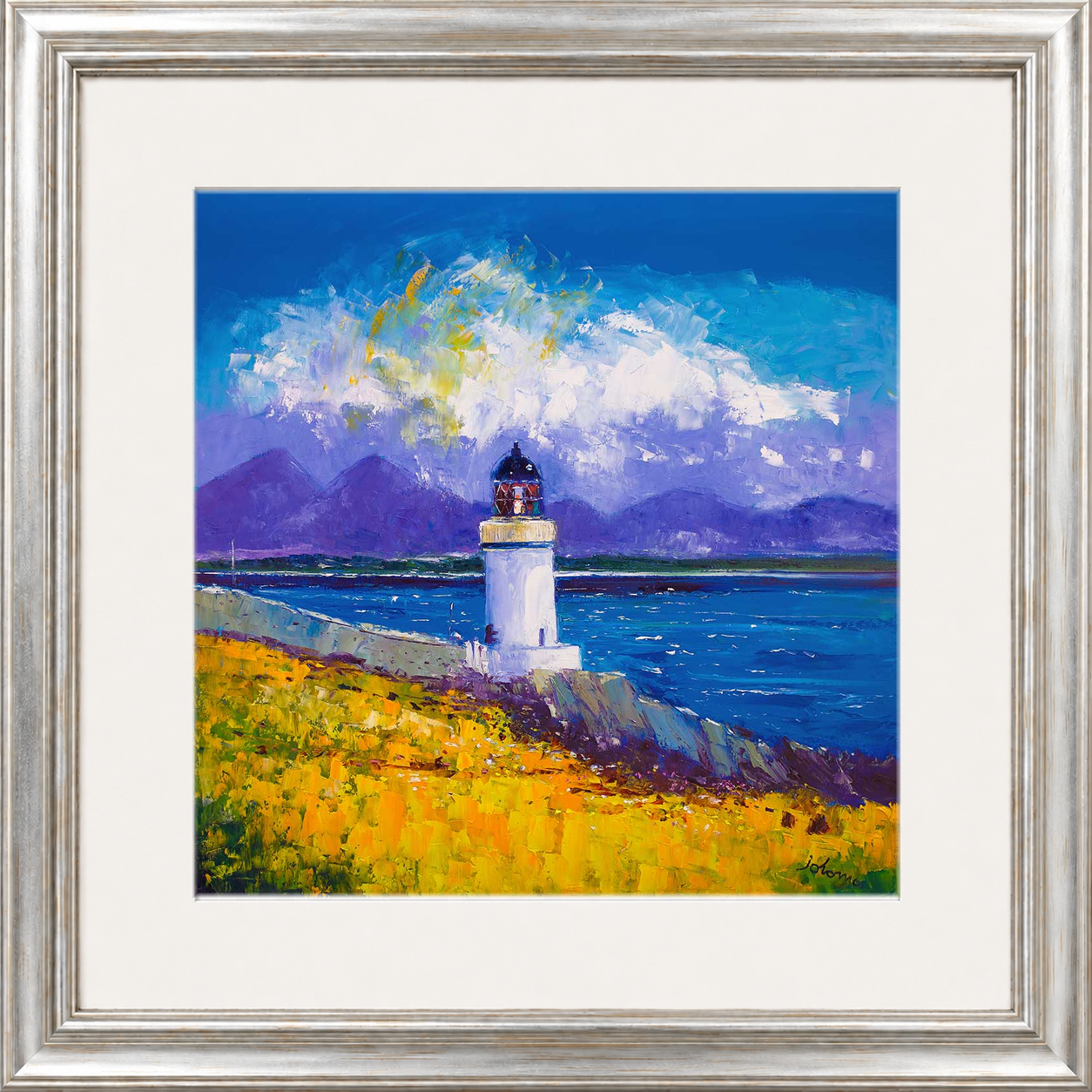 A Summer Squall, Rubh-an-Duin Lighthouse, Isle of Islay by Jolomo - Scottish lighthouse coastal artwork framed wall art print, product image 23