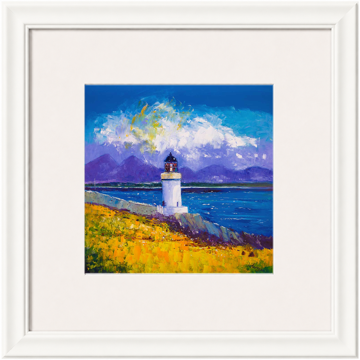 A Summer Squall, Rubh-an-Duin Lighthouse, Isle of Islay by Jolomo - Scottish lighthouse coastal artwork framed wall art print, product image 4