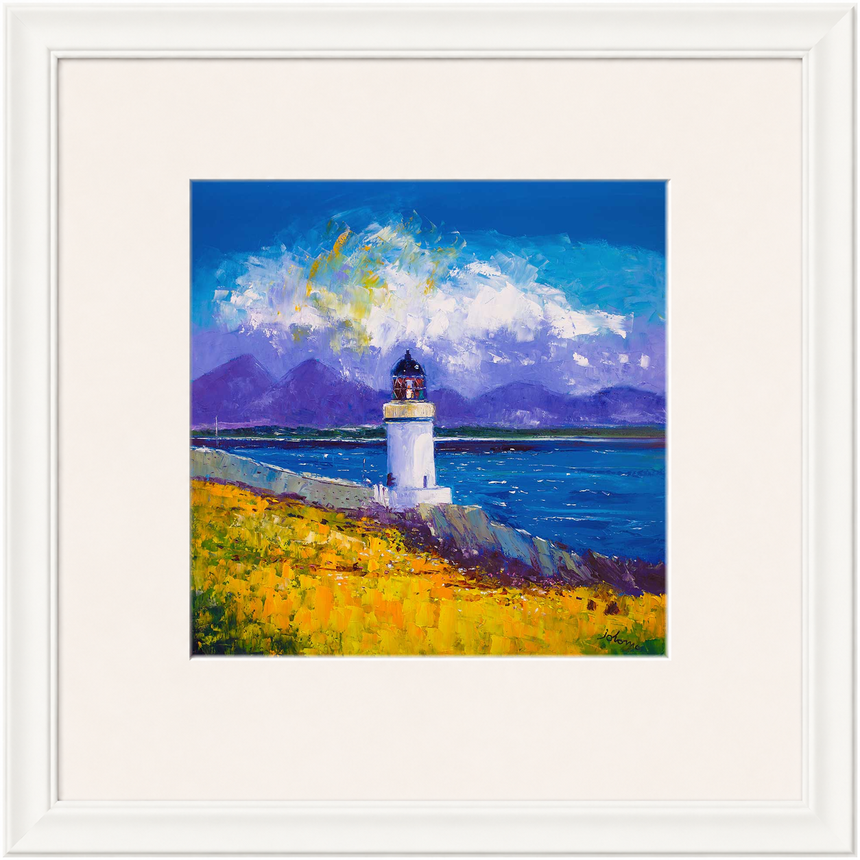 A Summer Squall, Rubh-an-Duin Lighthouse, Isle of Islay by Jolomo - Scottish lighthouse coastal artwork framed wall art print, product image 10