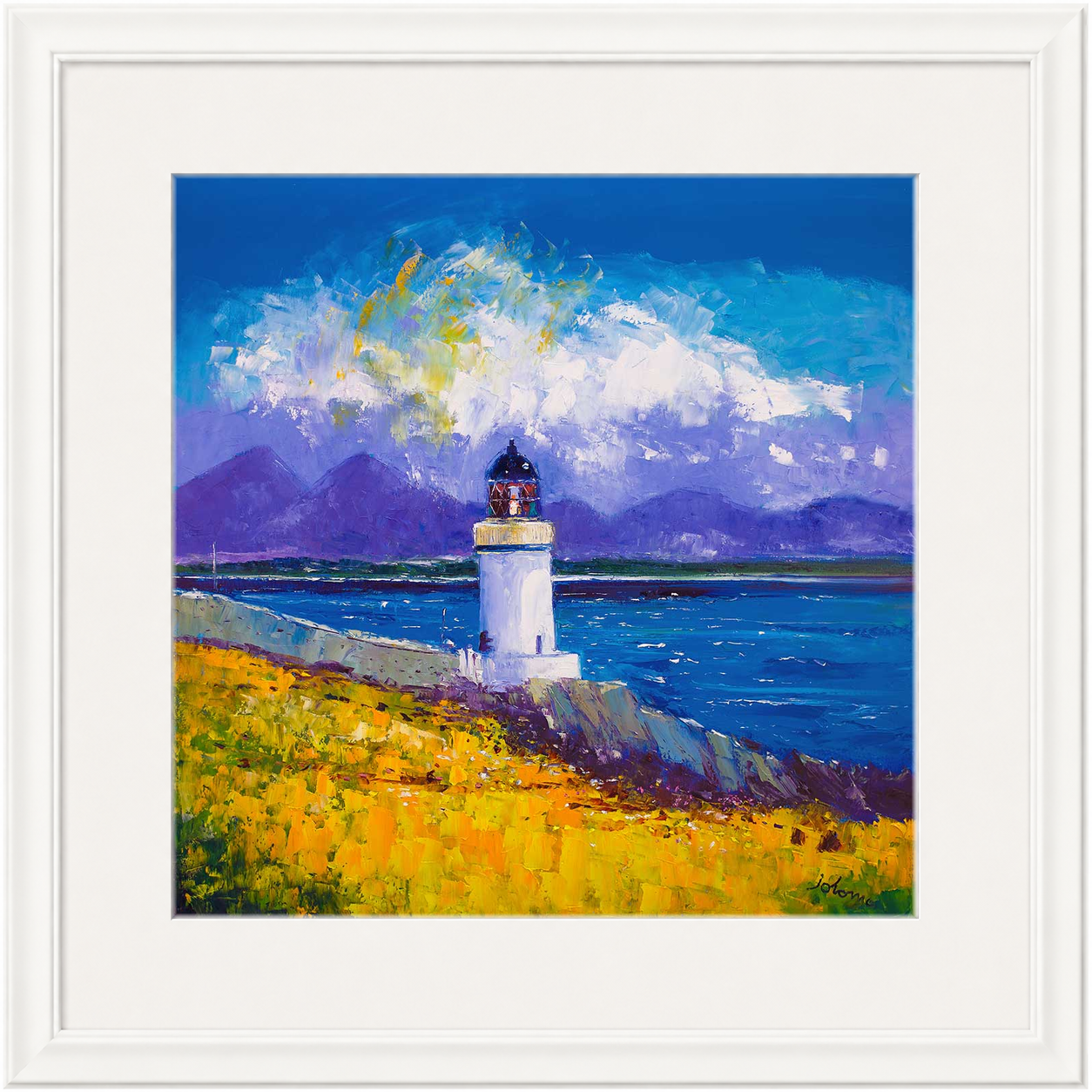 A Summer Squall, Rubh-an-Duin Lighthouse, Isle of Islay by Jolomo - Scottish lighthouse coastal artwork framed wall art print, product image 22