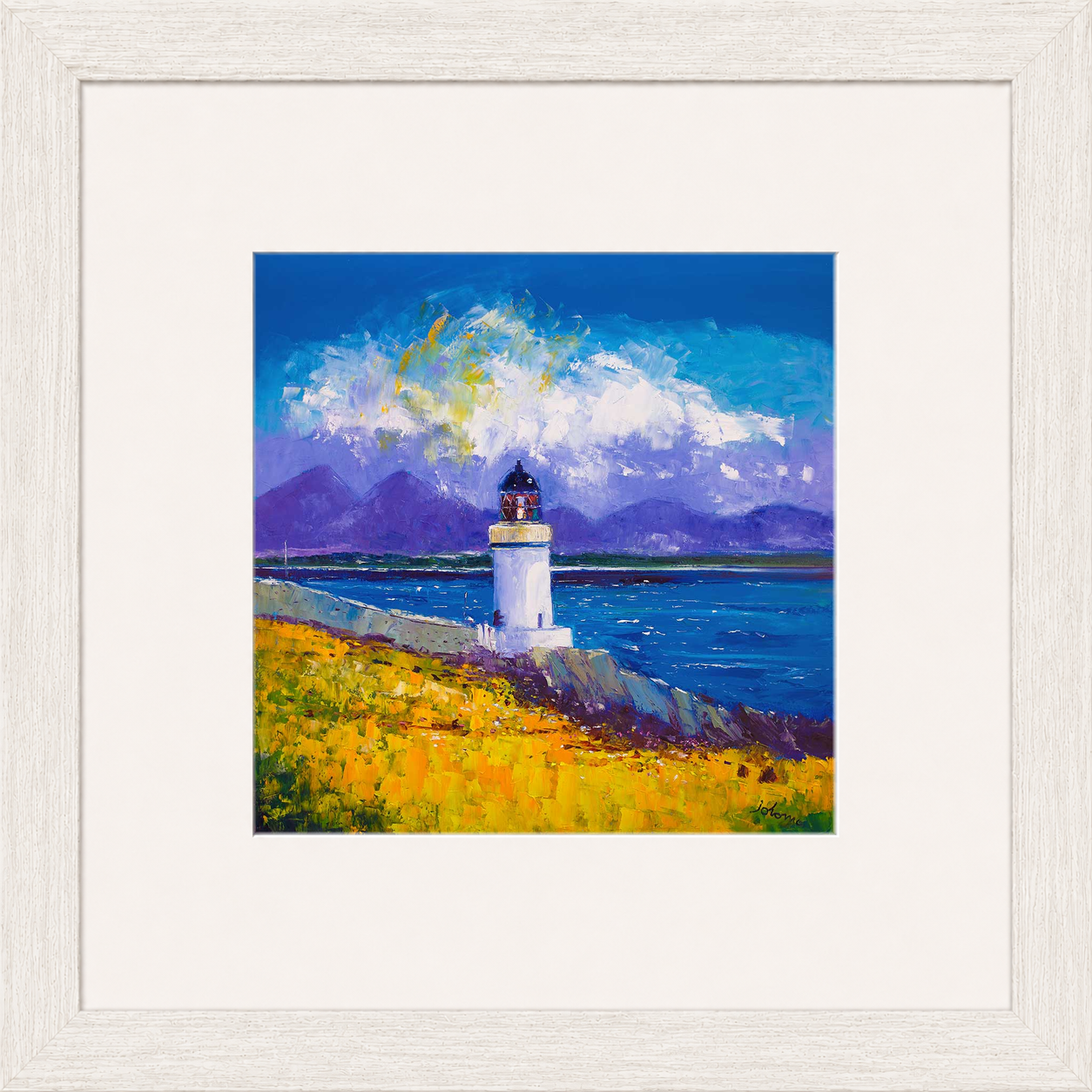 A Summer Squall, Rubh-an-Duin Lighthouse, Isle of Islay by Jolomo - Scottish lighthouse coastal artwork framed wall art print, product image 13