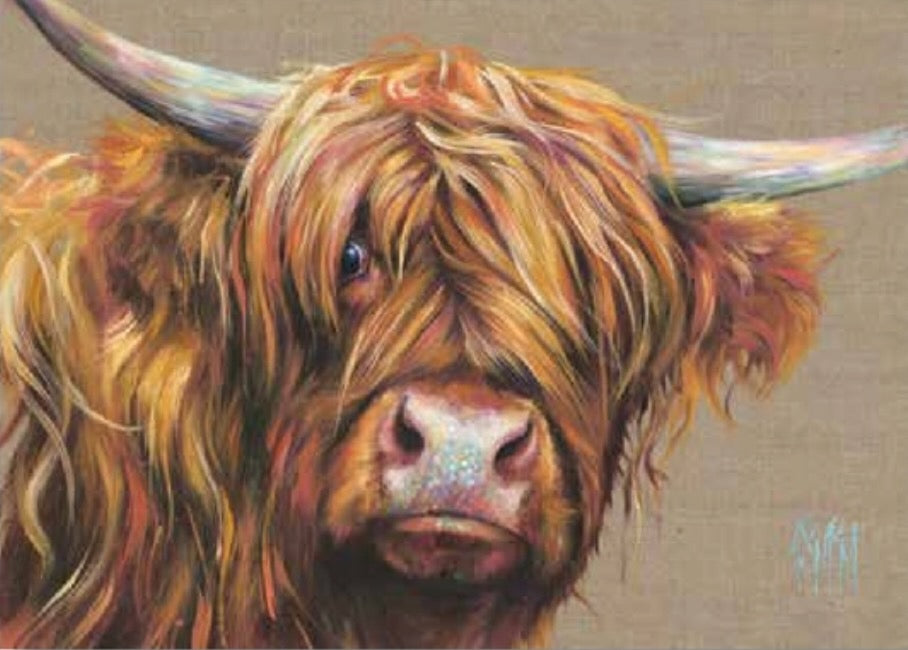 Arran Highland Cow Art Print by Georgina McMaster