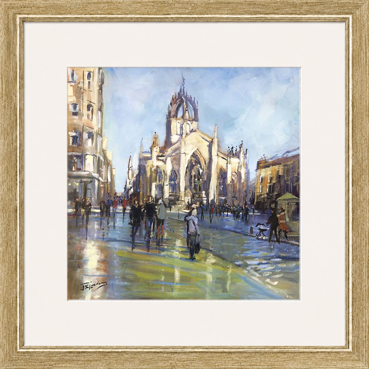 After the Rain, Royal Mile, Edinburgh by James Somerville Lindsay