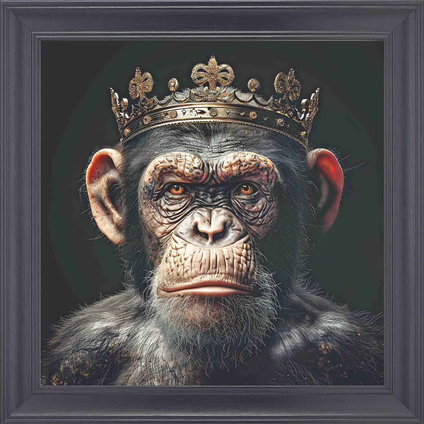 Ape King Framed Wall Art - Black