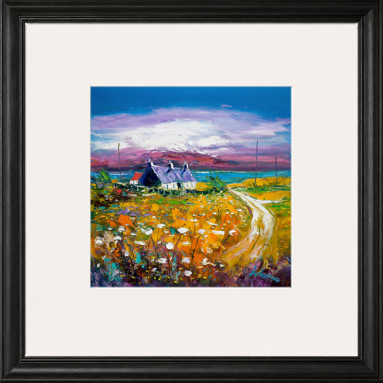 Autumn Misty Light, Isle of Gigha by Jolomo - Scottish lighthouse coastal artwork framed wall art print, product image 3