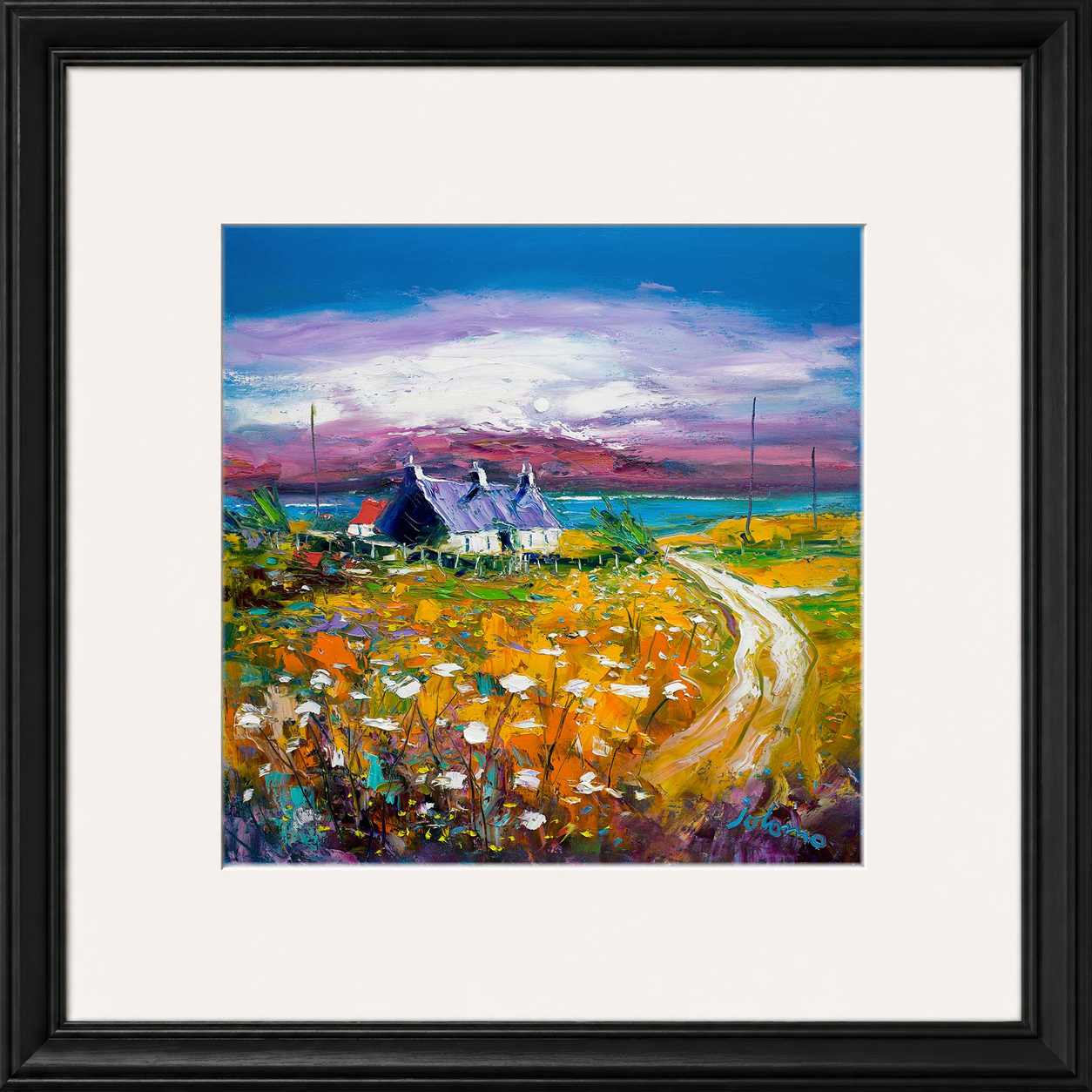 Autumn Misty Light, Isle of Gigha by Jolomo - Scottish lighthouse coastal artwork framed wall art print, product image 9