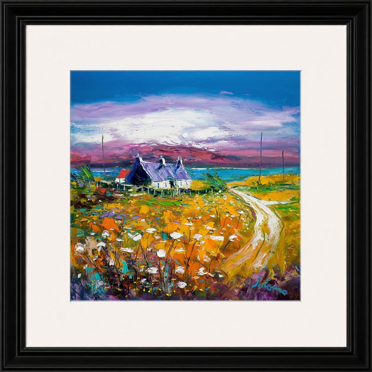 Autumn Misty Light, Isle of Gigha by Jolomo - Scottish lighthouse coastal artwork framed wall art print, product image 15