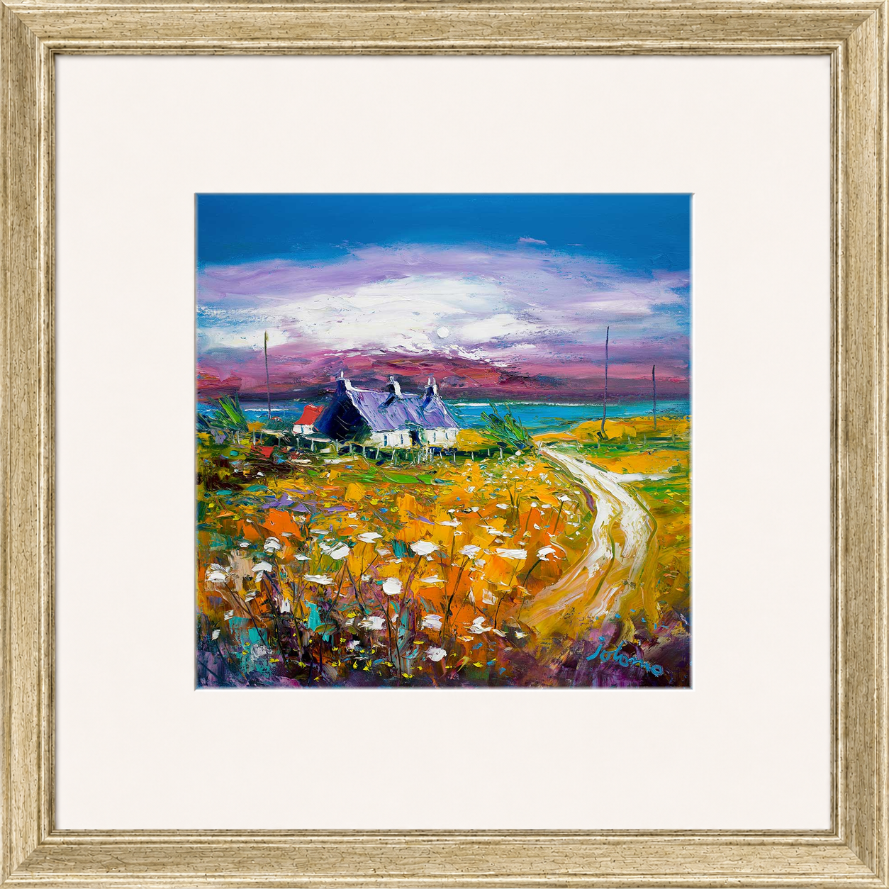 Autumn Misty Light, Isle of Gigha by Jolomo - Scottish lighthouse coastal artwork framed wall art print, product image 12