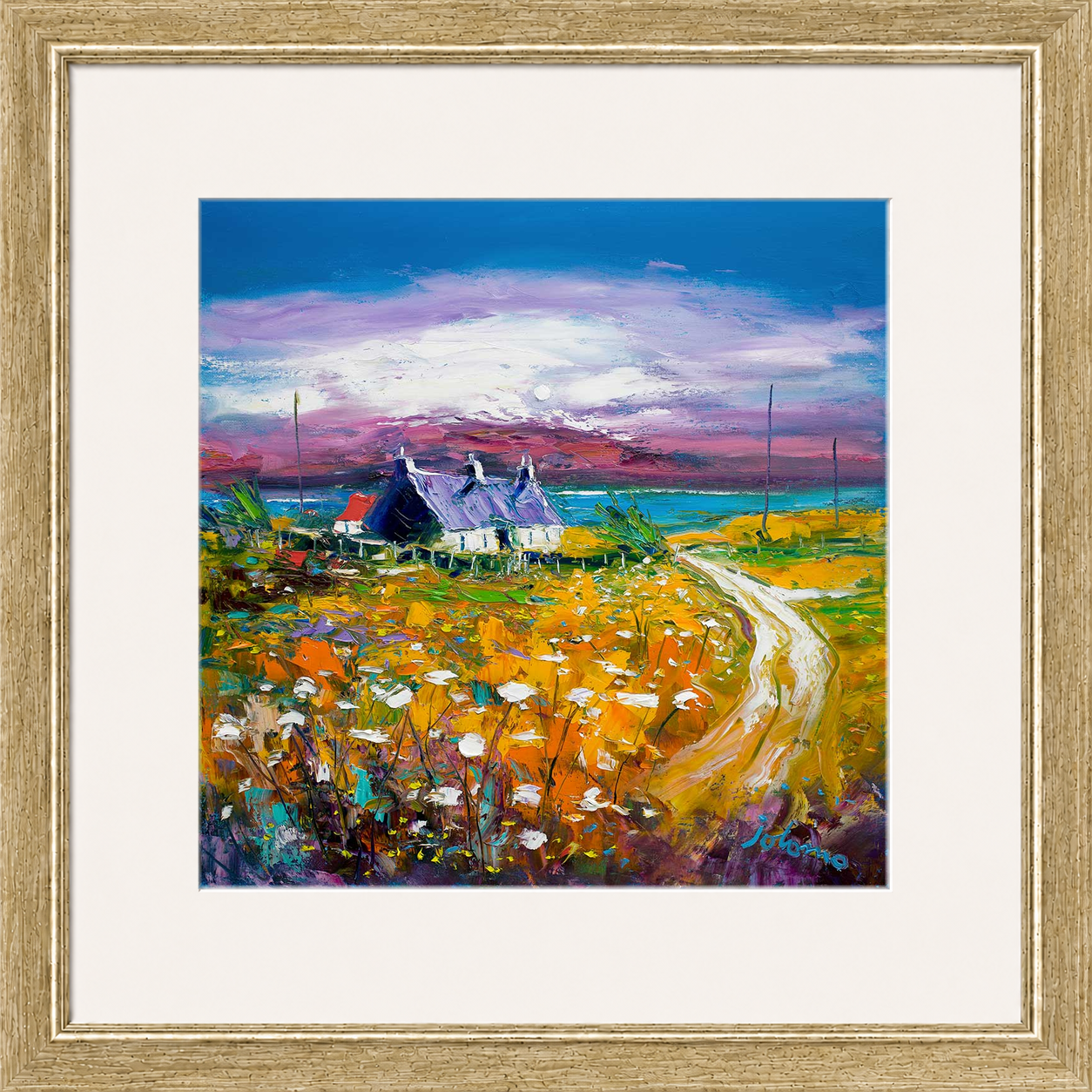 Autumn Misty Light, Isle of Gigha by Jolomo - Scottish lighthouse coastal artwork framed wall art print, product image 18