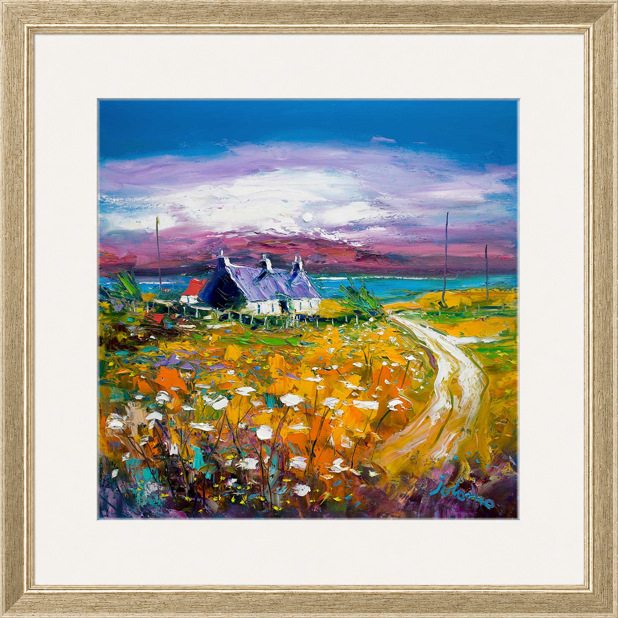 Autumn Misty Light, Isle of Gigha by Jolomo - Scottish lighthouse coastal artwork framed wall art print, product image 24