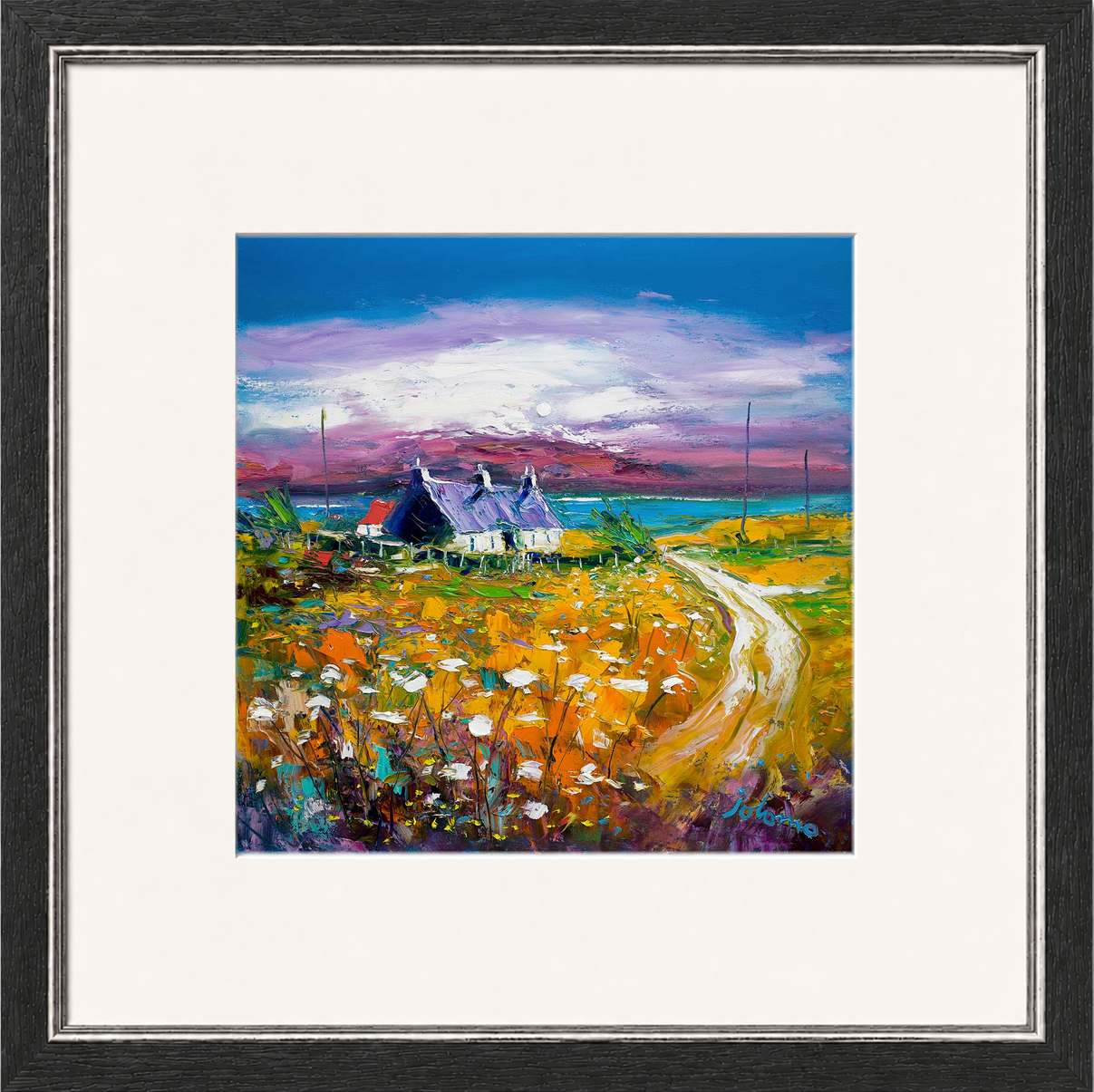 Autumn Misty Light, Isle of Gigha by Jolomo - Scottish lighthouse coastal artwork framed wall art print, product image 8