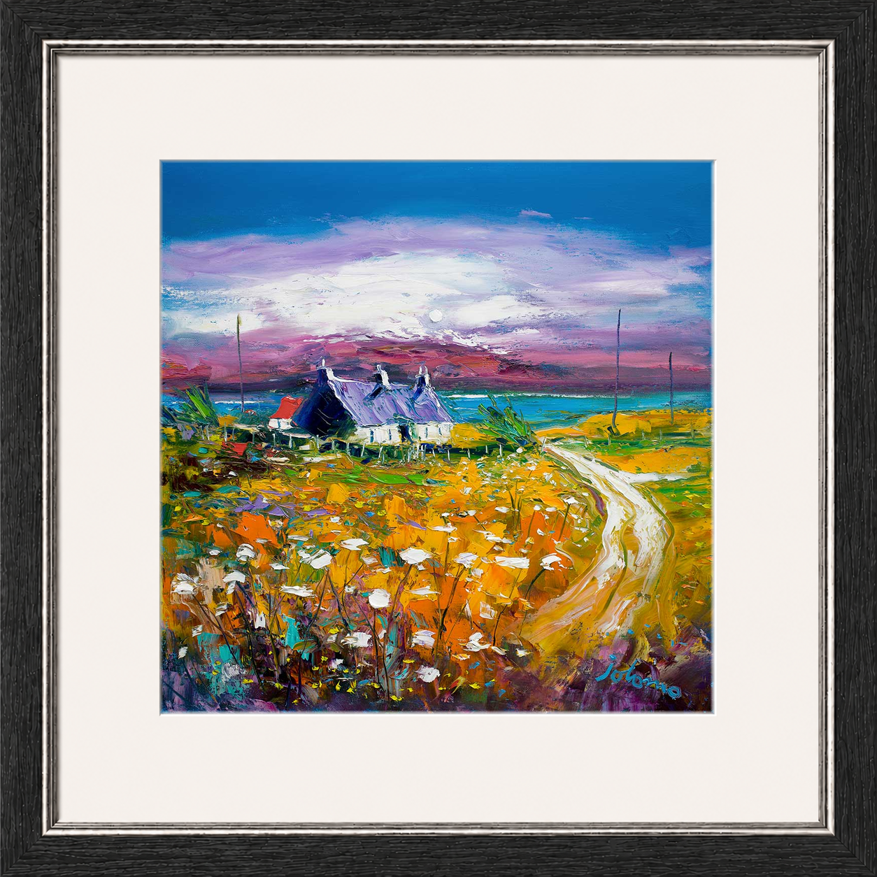 Autumn Misty Light, Isle of Gigha by Jolomo - Scottish lighthouse coastal artwork framed wall art print, product image 14