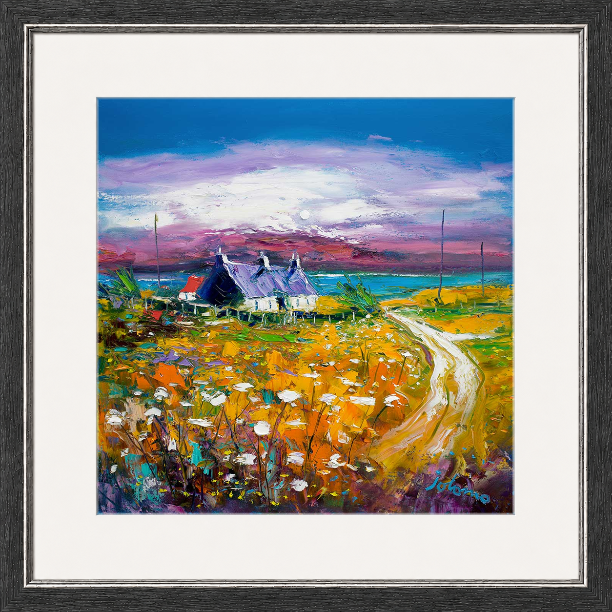 Autumn Misty Light, Isle of Gigha by Jolomo - Scottish lighthouse coastal artwork framed wall art print, product image 20