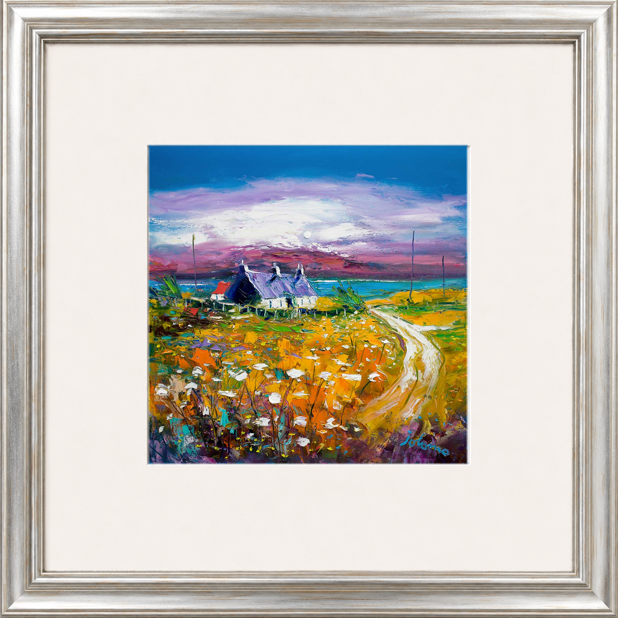 Autumn Misty Light, Isle of Gigha by Jolomo - Scottish lighthouse coastal artwork framed wall art print, product image 5
