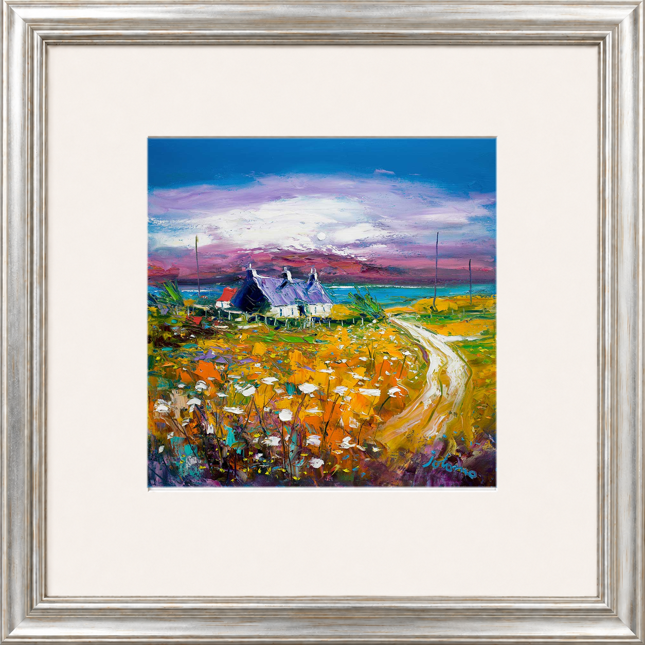 Autumn Misty Light, Isle of Gigha by Jolomo - Scottish lighthouse coastal artwork framed wall art print, product image 11