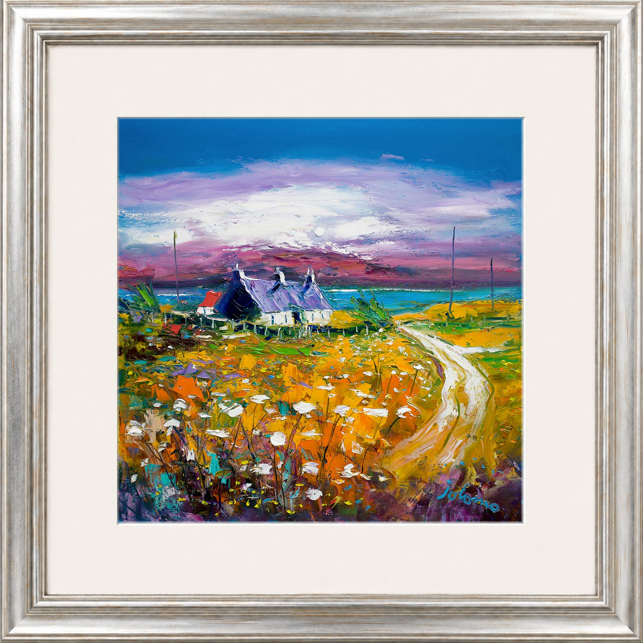 Autumn Misty Light, Isle of Gigha by Jolomo - Scottish lighthouse coastal artwork framed wall art print, product image 17