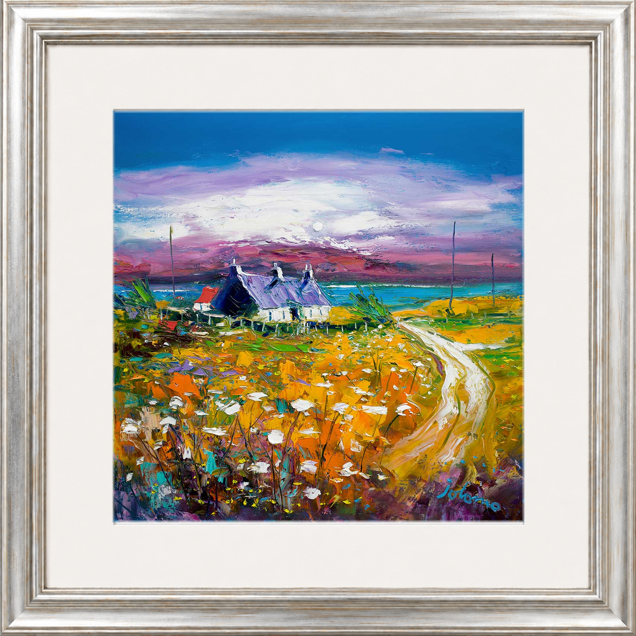 Autumn Misty Light, Isle of Gigha by Jolomo - Scottish lighthouse coastal artwork framed wall art print, product image 23