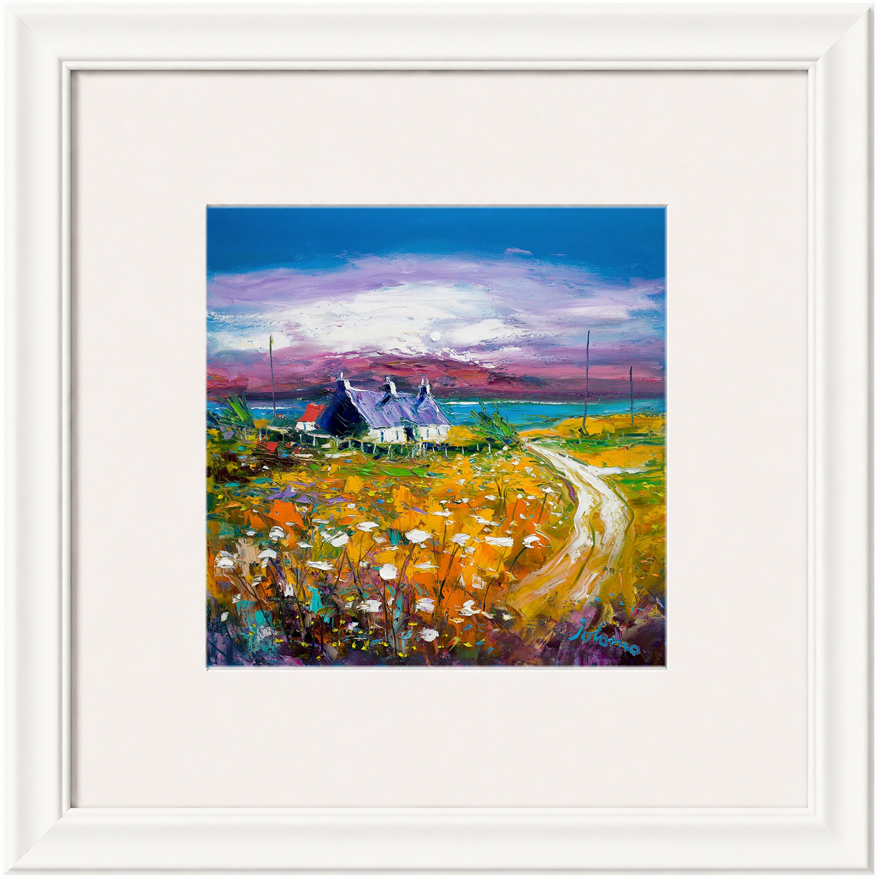 Autumn Misty Light, Isle of Gigha by Jolomo - Scottish lighthouse coastal artwork framed wall art print, product image 4