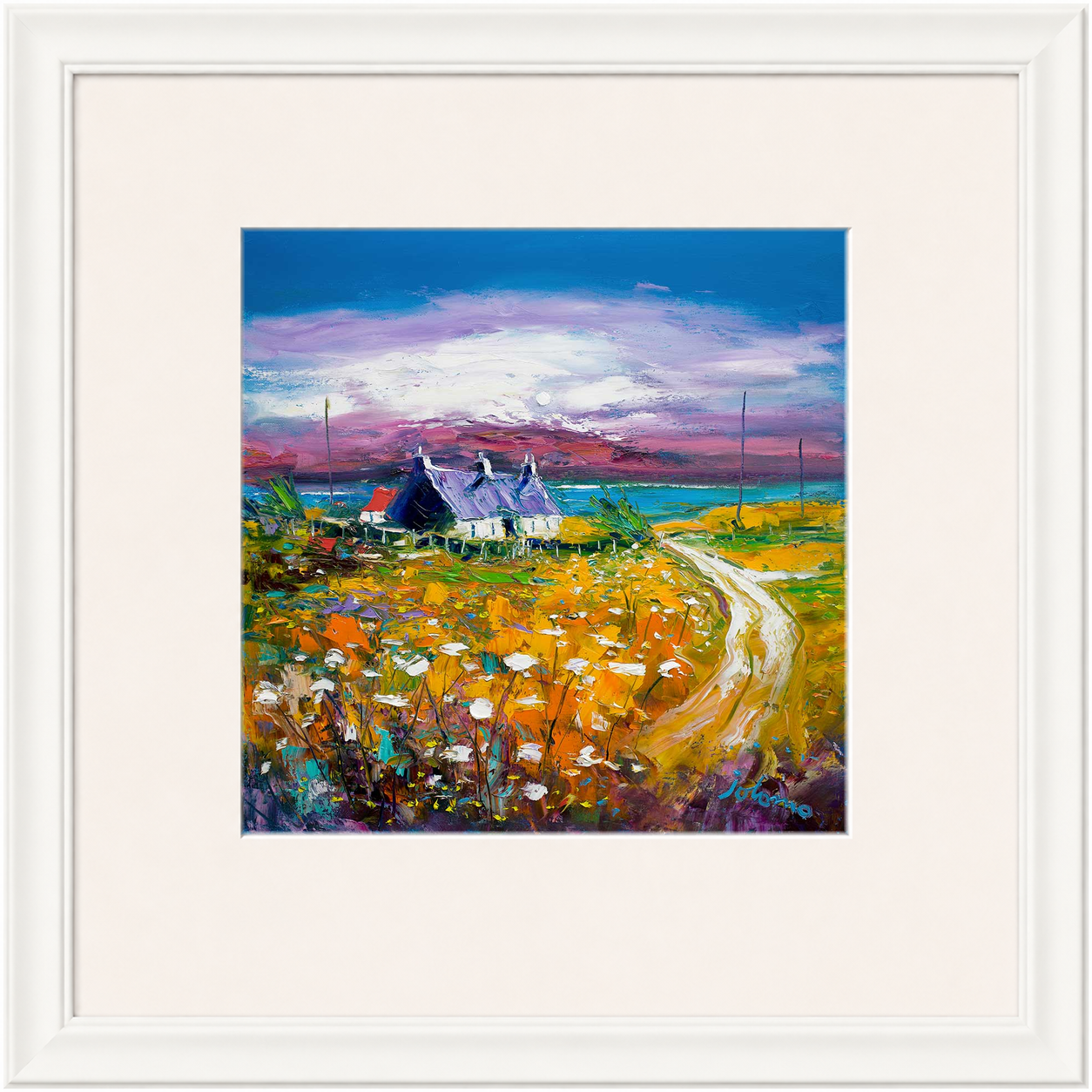 Autumn Misty Light, Isle of Gigha by Jolomo - Scottish lighthouse coastal artwork framed wall art print, product image 10