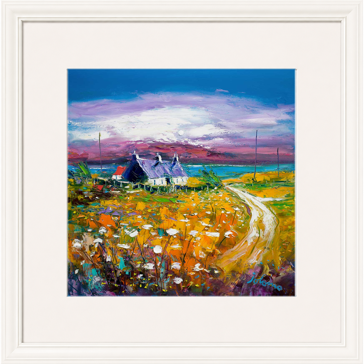 Autumn Misty Light, Isle of Gigha by Jolomo - Scottish lighthouse coastal artwork framed wall art print, product image 16