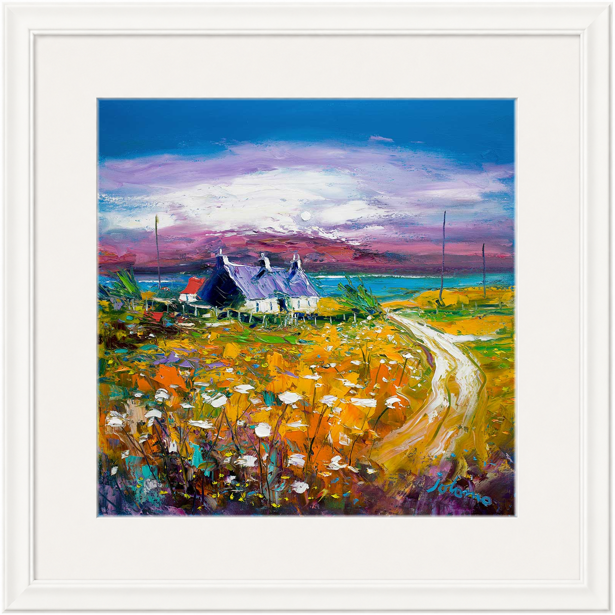 Autumn Misty Light, Isle of Gigha by Jolomo - Scottish lighthouse coastal artwork framed wall art print, product image 22