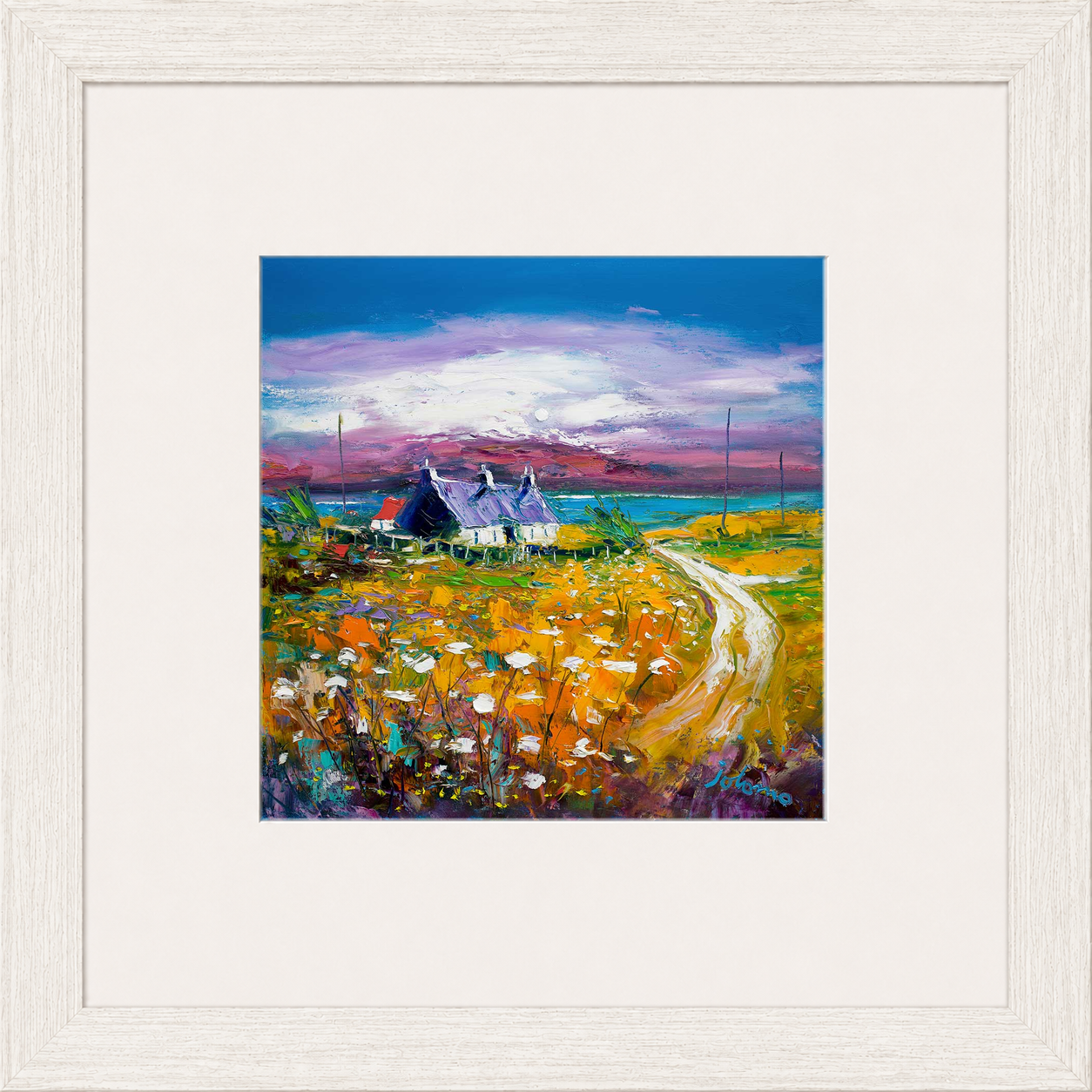 Autumn Misty Light, Isle of Gigha by Jolomo - Scottish lighthouse coastal artwork framed wall art print, product image 7