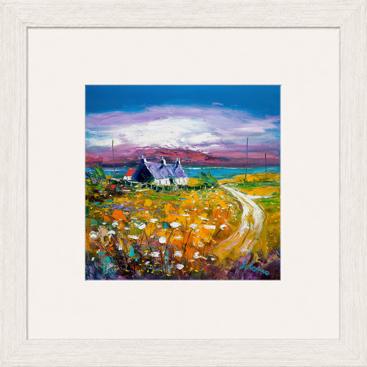 Autumn Misty Light, Isle of Gigha by Jolomo - Scottish lighthouse coastal artwork framed wall art print, product image 13