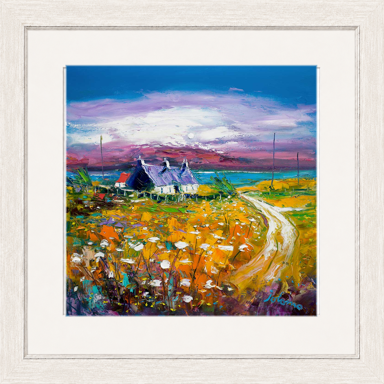 Autumn Misty Light, Isle of Gigha by Jolomo - Scottish lighthouse coastal artwork framed wall art print, product image 25