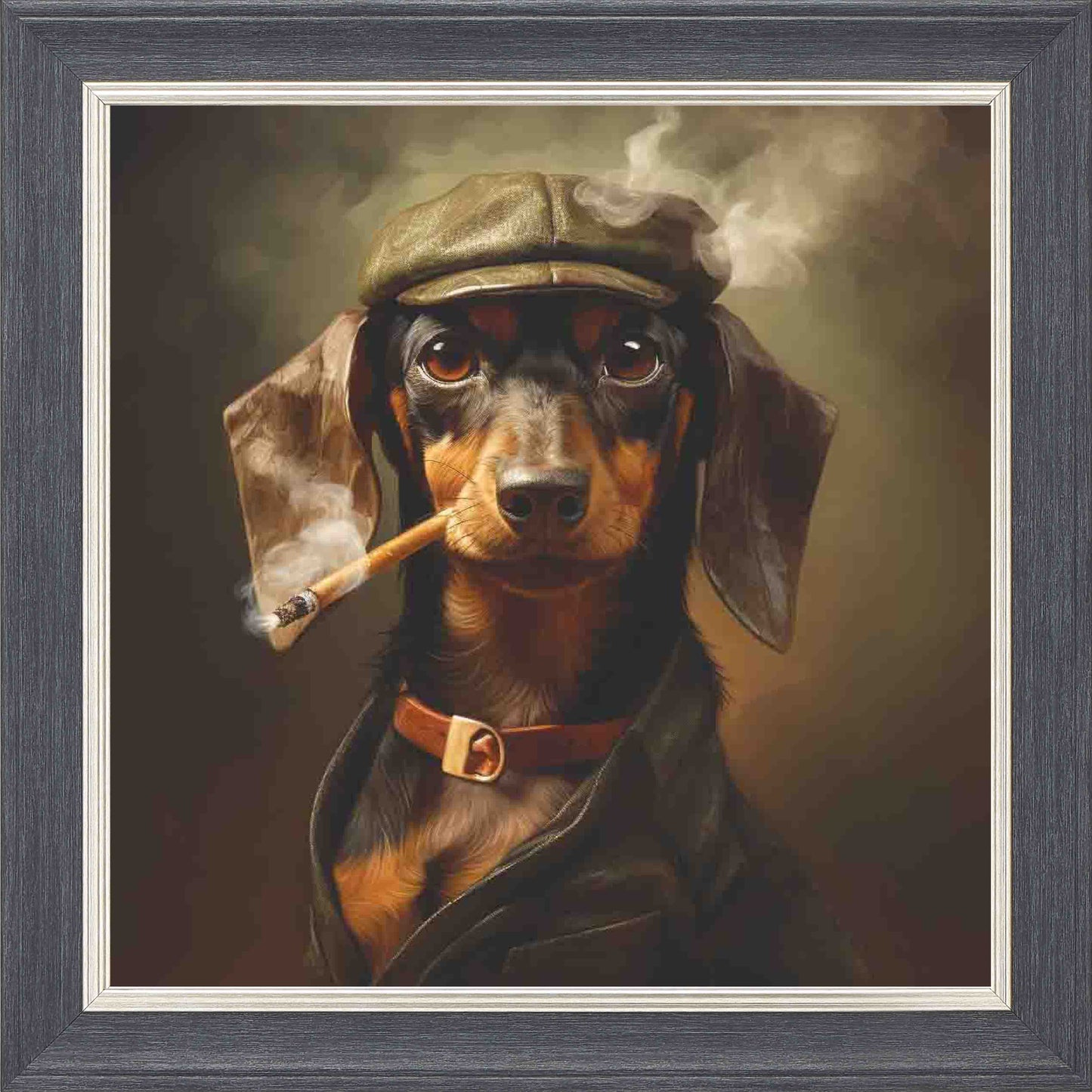 Aviator Sausage Smoking Framed Wall Art