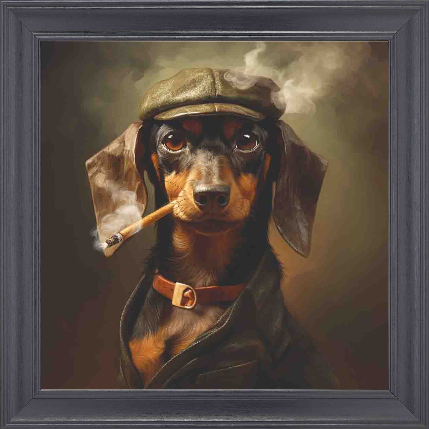 Aviator Sausage Smoking Framed Wall Art