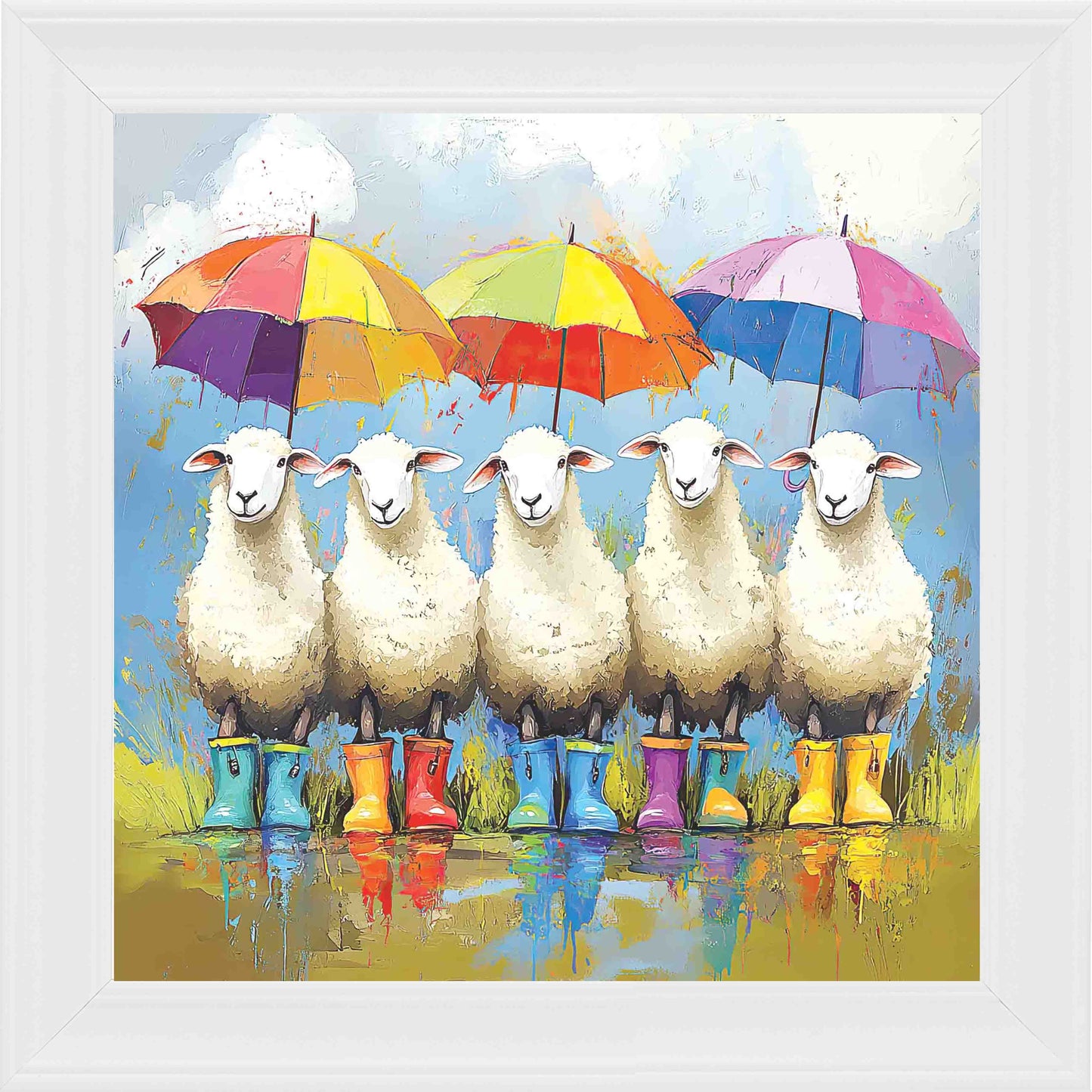 Baa This Weather Framed Wall Art - White