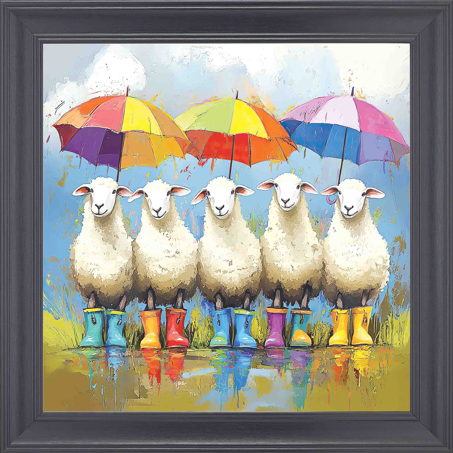 Baa This Weather Framed Wall Art - Black