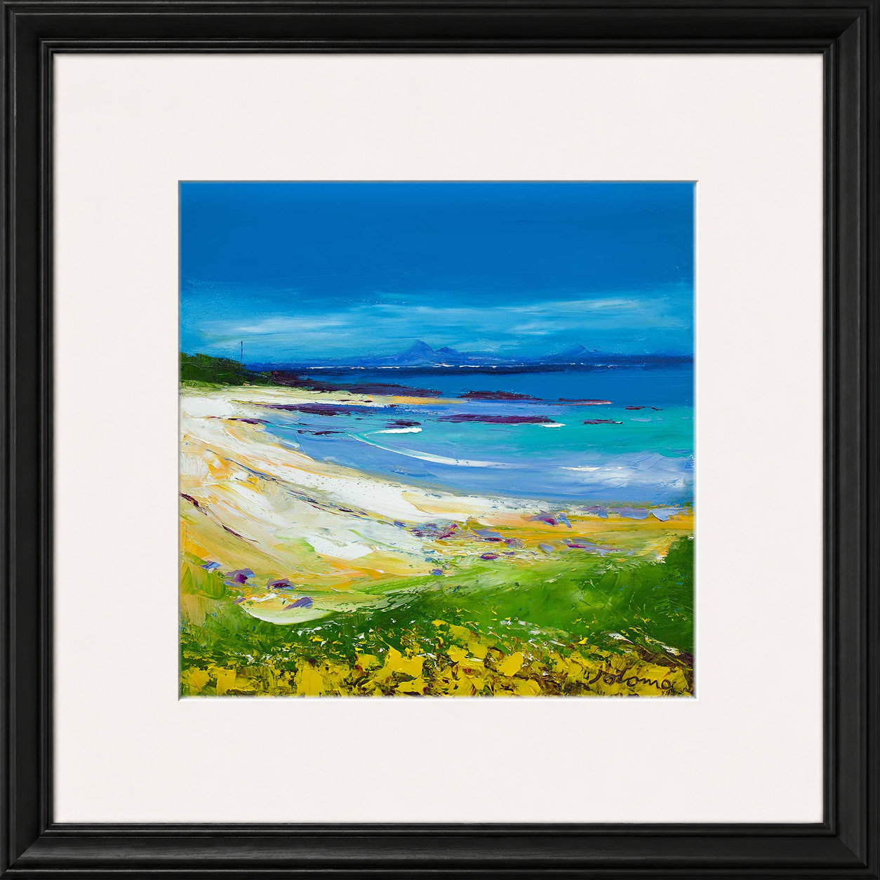 Balnahard Beach, Isle of Colonsay Looking to Mull by Jolomo - Scottish coastal landscape artwork framed wall art print, product image 9