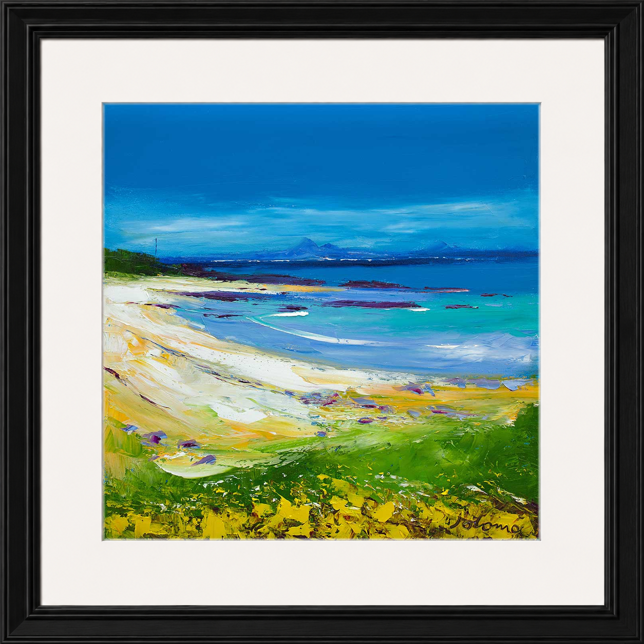 Balnahard Beach, Isle of Colonsay Looking to Mull by Jolomo - Scottish coastal landscape artwork framed wall art print, product image 21