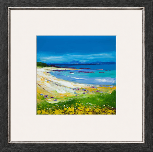 Balnahard Beach, Isle of Colonsay Looking to Mull by John Lowrie Morrison (Jolomo) Framed Art