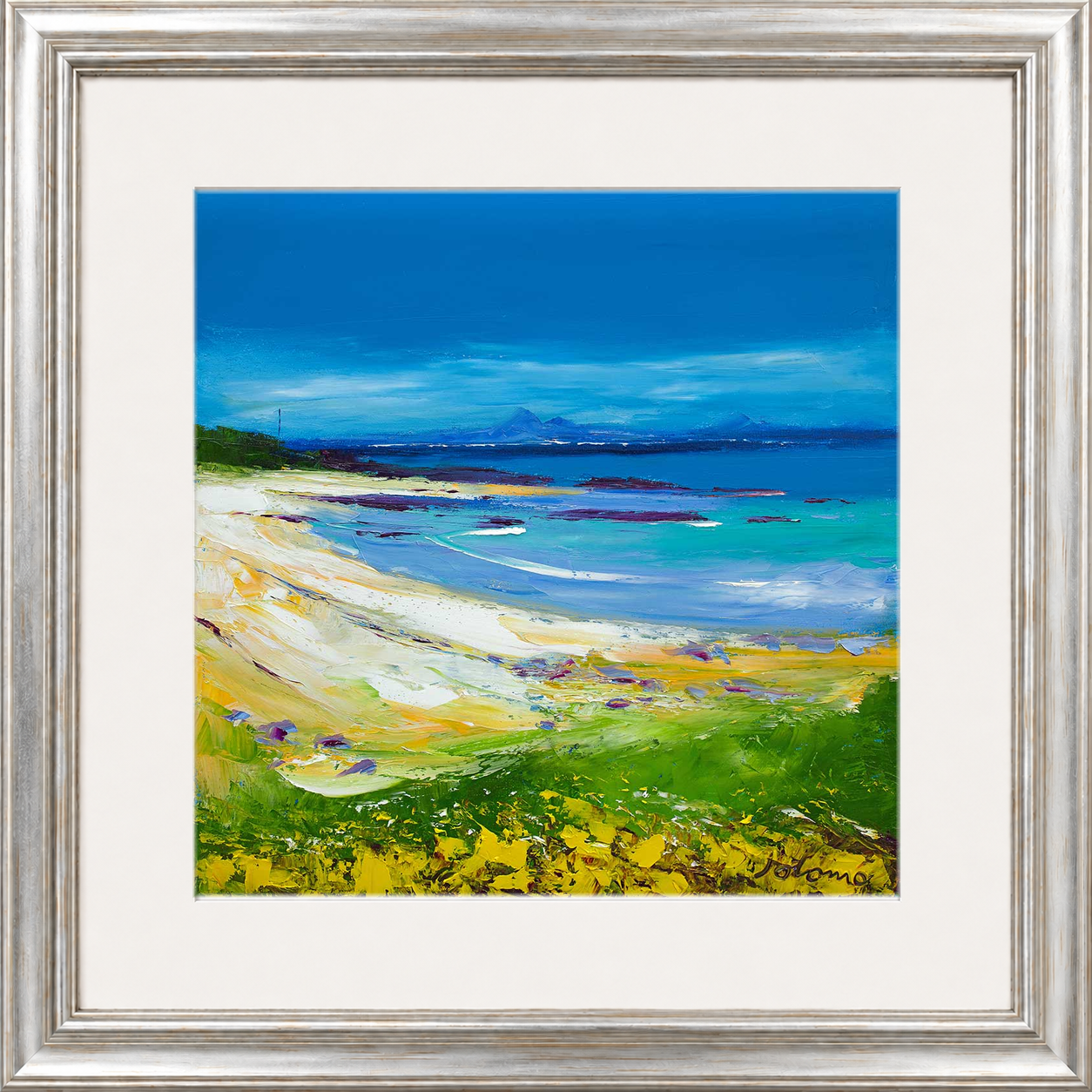 Balnahard Beach, Isle of Colonsay Looking to Mull by Jolomo - Scottish coastal landscape artwork framed wall art print, product image 23