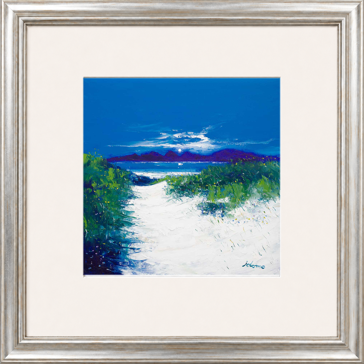 Beach Path, Luskentyre, Isle of Harris by Jolomo - Scottish coastal landscape artwork framed wall art print, product image 11