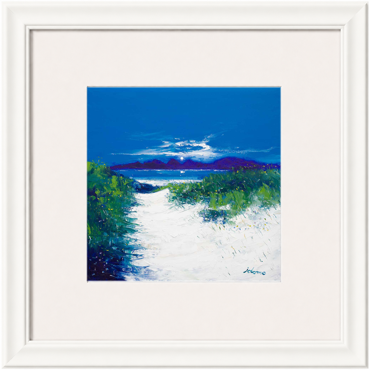 Beach Path, Luskentyre, Isle of Harris by Jolomo - Scottish coastal landscape artwork framed wall art print, product image 4