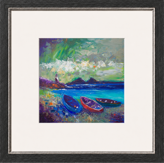 Big Storm Over the Loch, Indaal Light, Islay by John Lowrie Morrison (Jolomo) Framed Art