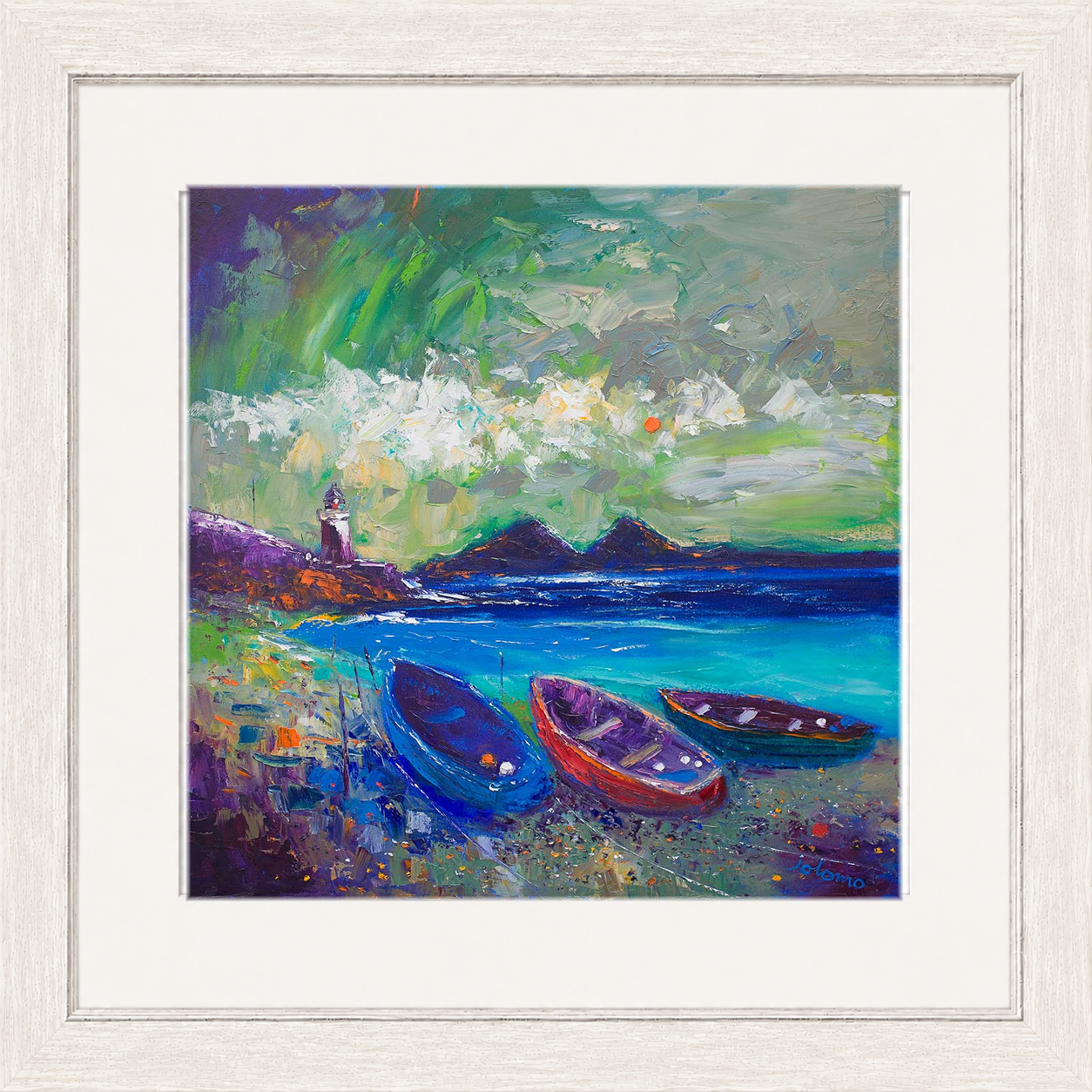 Big Storm Over the Loch, Indaal Light, Islay by Jolomo - Scottish lighthouse coastal artwork framed wall art print, product image 25