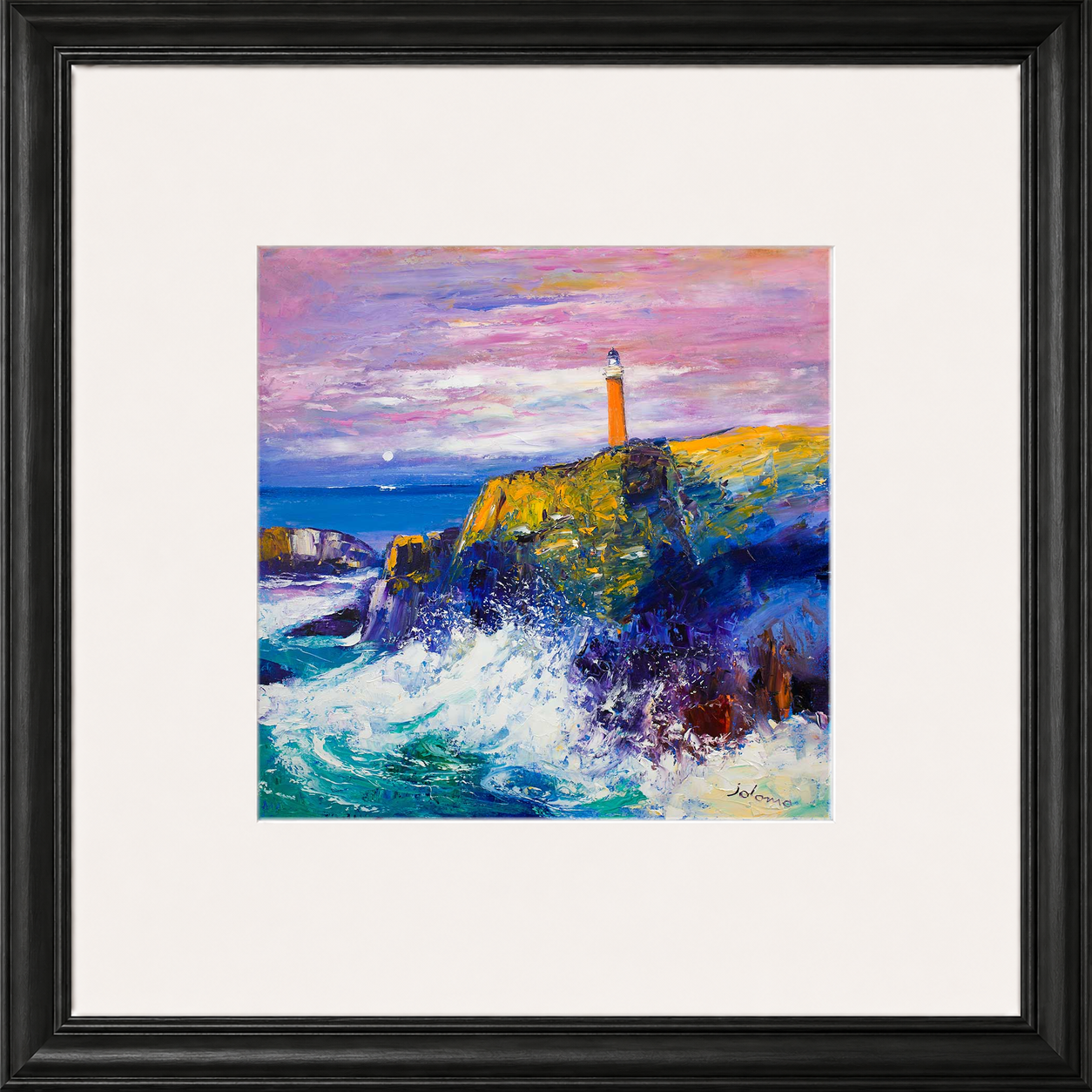 Big Swell, Butt of Lewis Lighthouse by Jolomo - Scottish lighthouse coastal artwork framed wall art print, product image 3