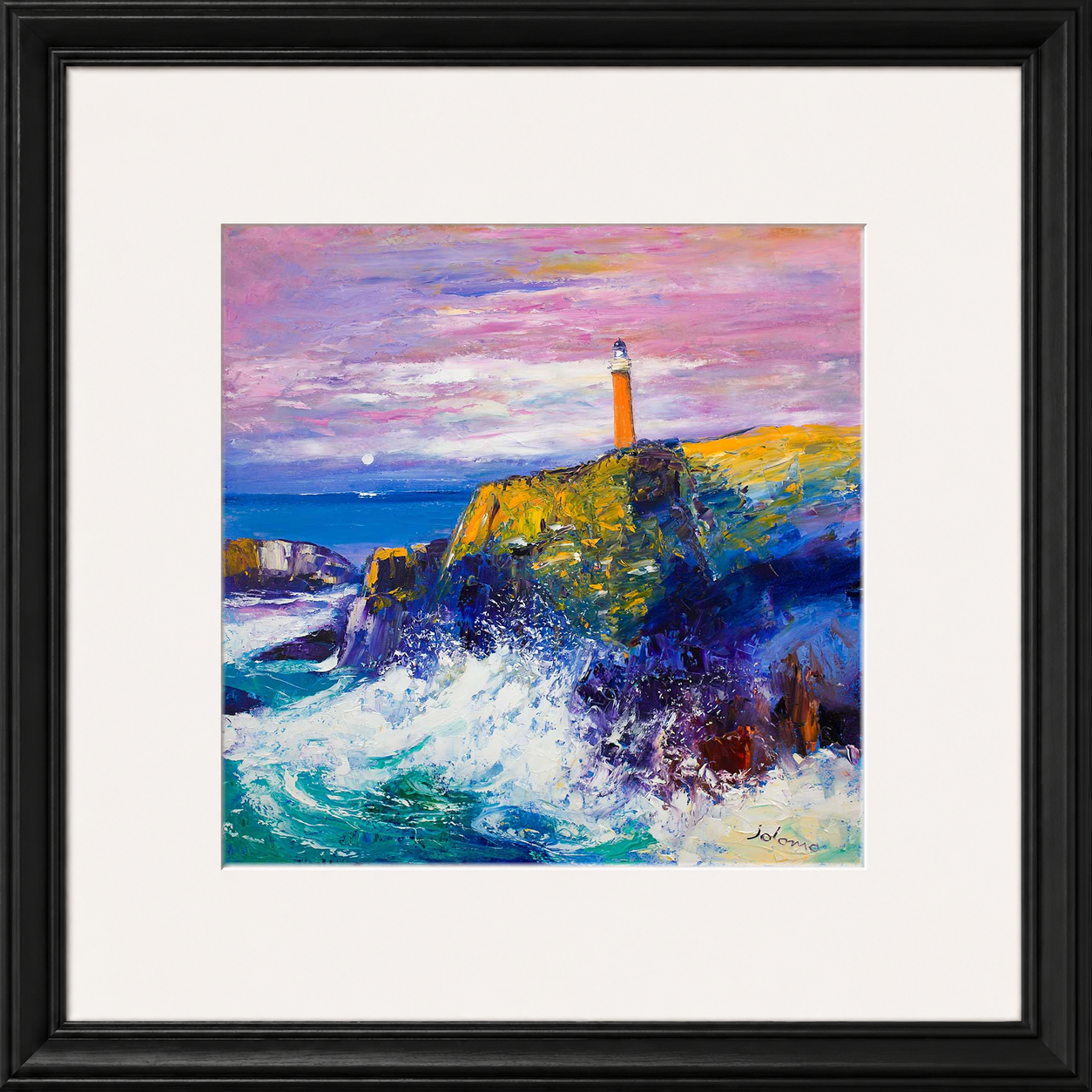 Big Swell, Butt of Lewis Lighthouse by Jolomo - Scottish lighthouse coastal artwork framed wall art print, product image 9