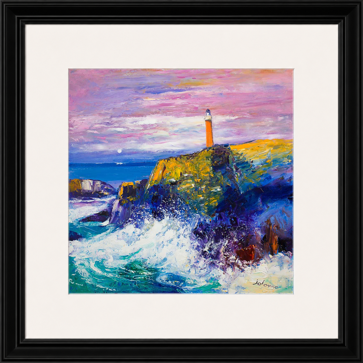 Big Swell, Butt of Lewis Lighthouse by Jolomo - Scottish lighthouse coastal artwork framed wall art print, product image 15