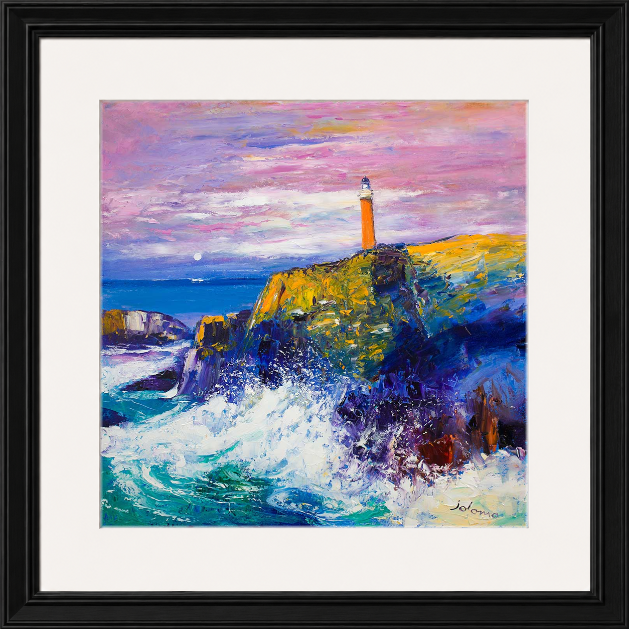 Big Swell, Butt of Lewis Lighthouse by Jolomo - Scottish lighthouse coastal artwork framed wall art print, product image 21